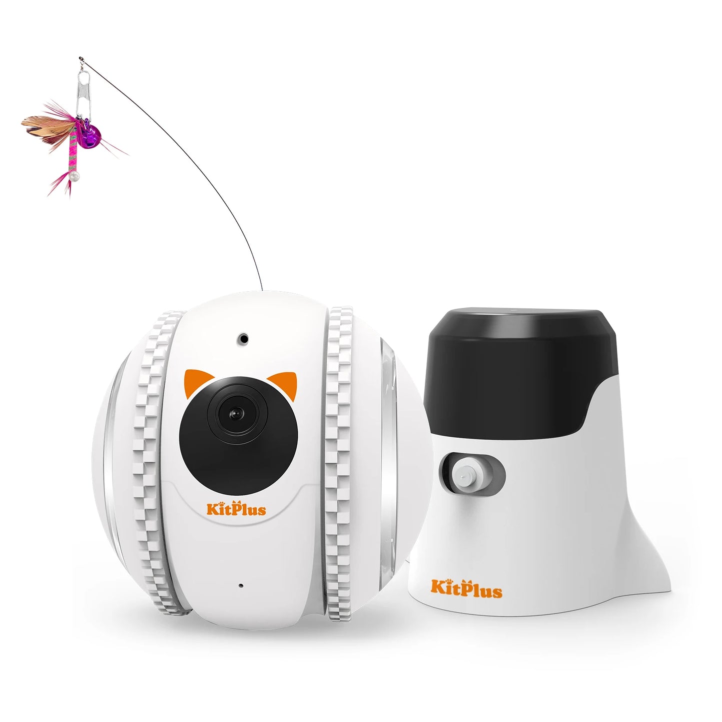 KITPLUS Pet interactive robot with 4K camera, video interaction, 12 pet teasing laser mode and voice recording, automatic charge