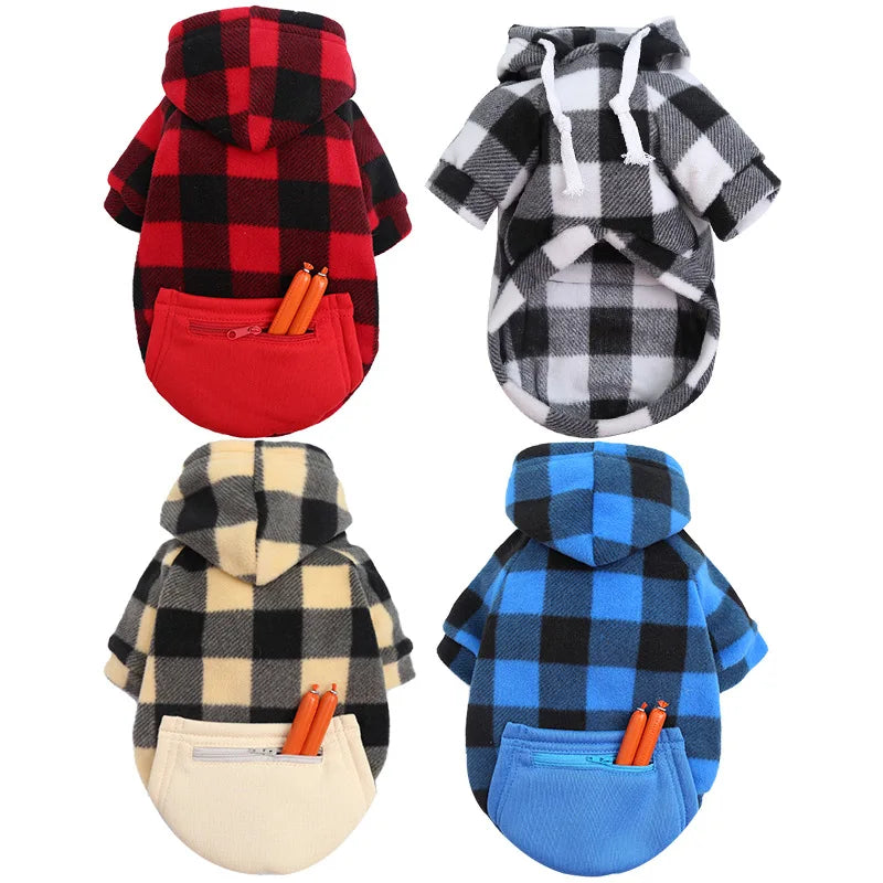 Dog Winter Coat Pet Jacket Plaid Reversible Vest Cold Weather Dog Clothes Pet Apparel for Small Medium Large Dogs