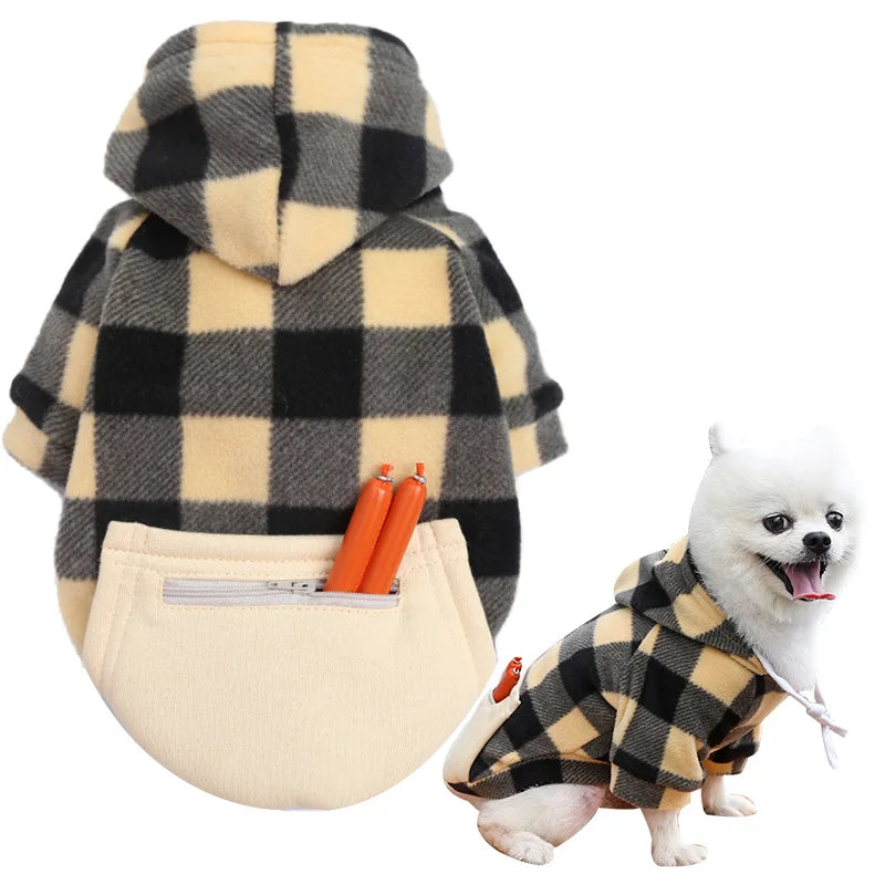 Dog Winter Coat Pet Jacket Plaid Reversible Vest Cold Weather Dog Clothes Pet Apparel for Small Medium Large Dogs