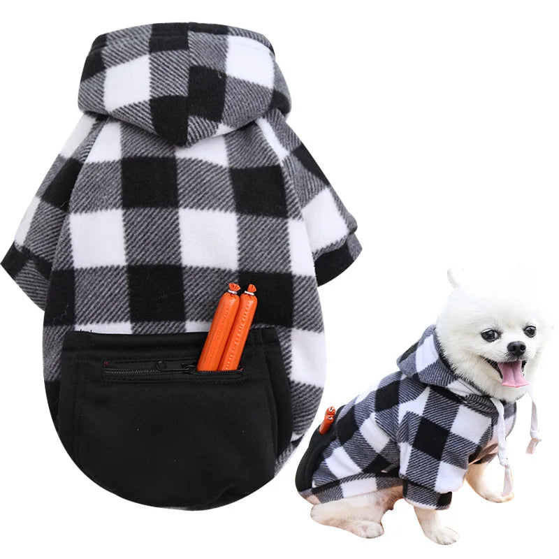 Dog Winter Coat Pet Jacket Plaid Reversible Vest Cold Weather Dog Clothes Pet Apparel for Small Medium Large Dogs