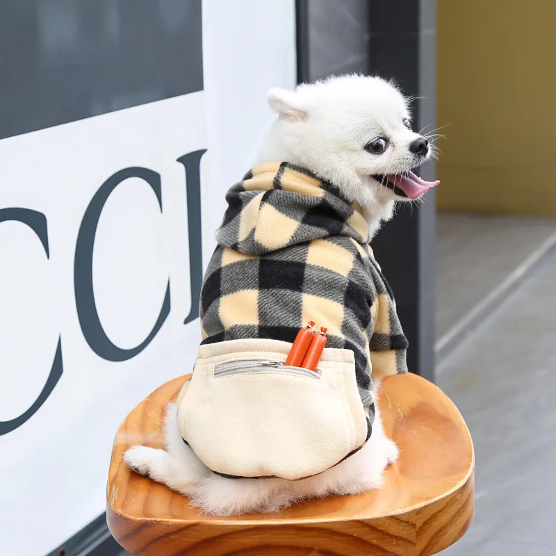 Dog Winter Coat Pet Jacket Plaid Reversible Vest Cold Weather Dog Clothes Pet Apparel for Small Medium Large Dogs