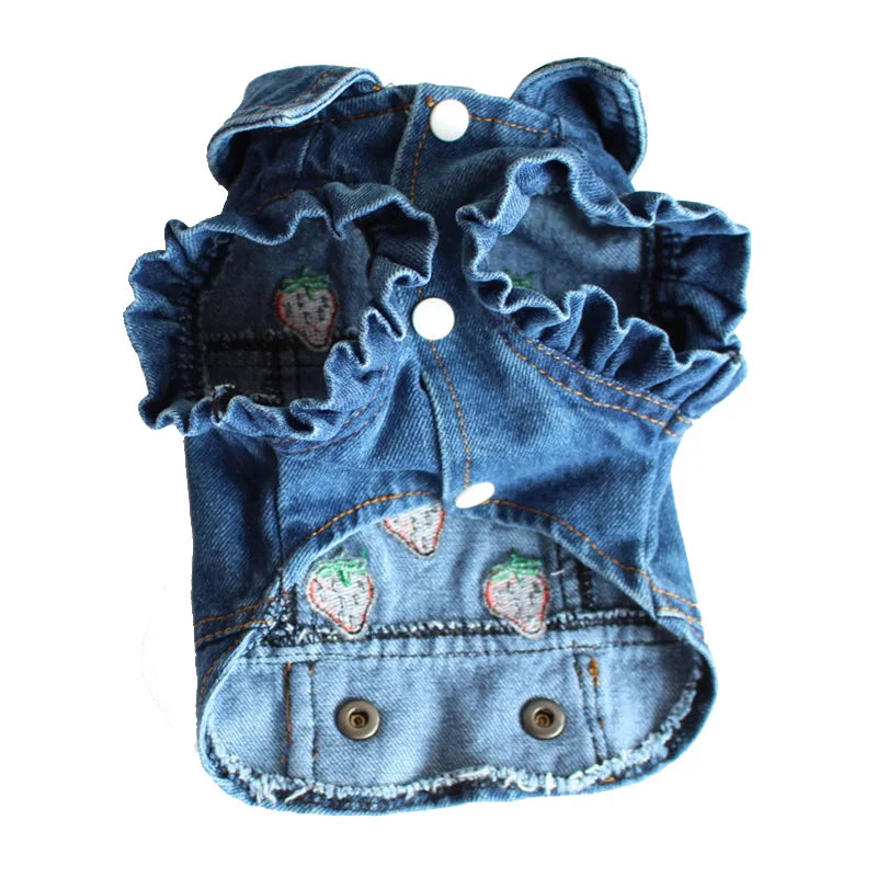 XS-2XL Denim Dog Clothes Cowboy Pet Dog Coat Puppy Clothing For Small Dogs Jeans Jacket Dog Vest Coat Puppy Outfits Cat Clothes