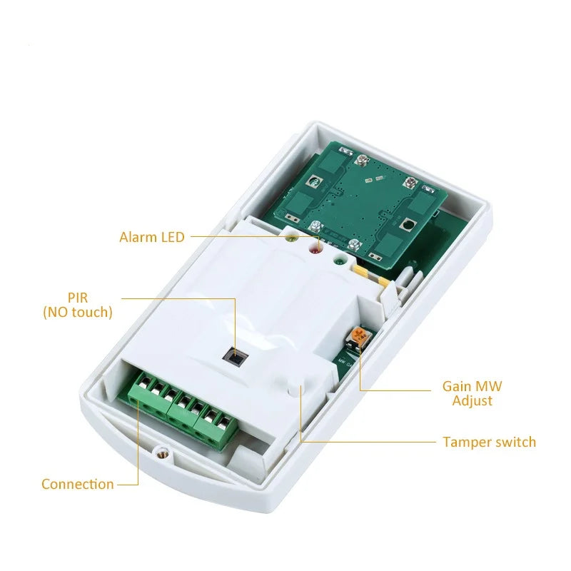 IP65 Waterproof Wired Outdoor Detector MW+ PIR Motion Sensor Infrared Motion Sensor Pet Immunity for All Wired Alarm System