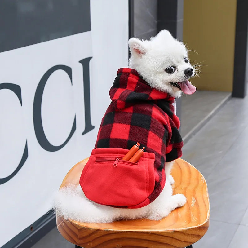 Dog Winter Coat Pet Jacket Plaid Reversible Vest Cold Weather Dog Clothes Pet Apparel for Small Medium Large Dogs