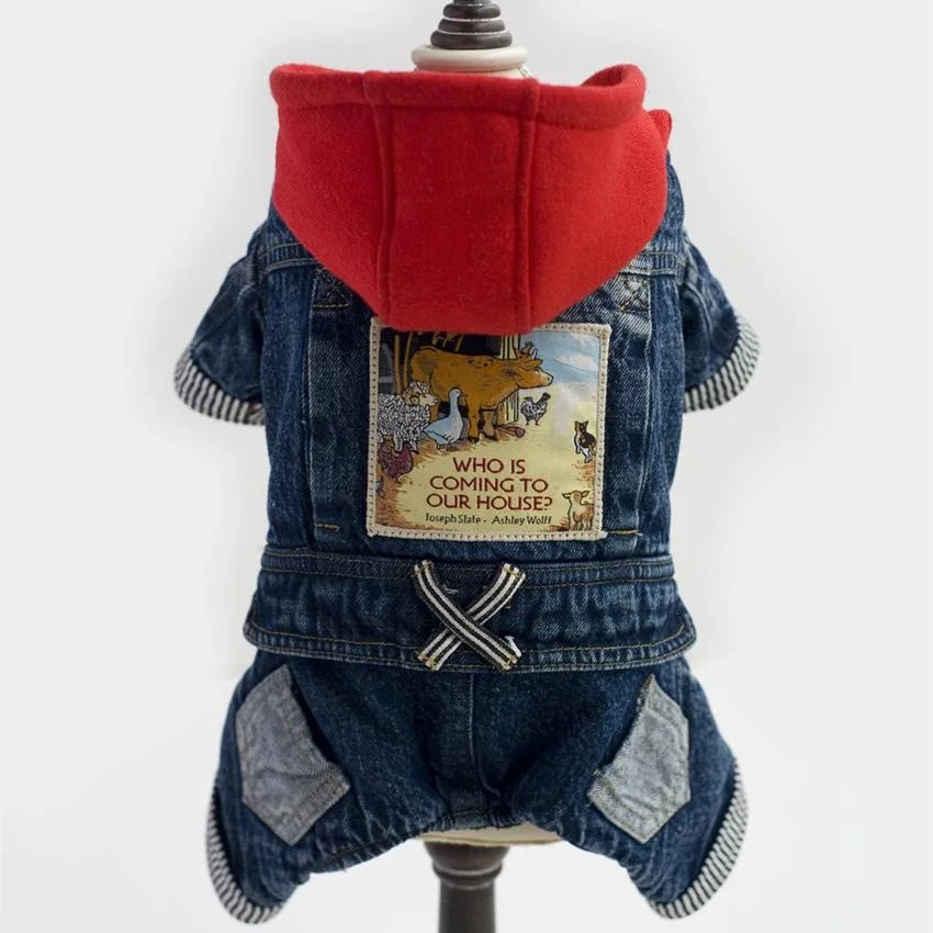 Pet Dog Clothes Winter Warm Dog Jeans Coat Jumpsuit Thicken Pet Clothing For Yorkshire Teddy Dogs Costume Puppy Clothes Jackets