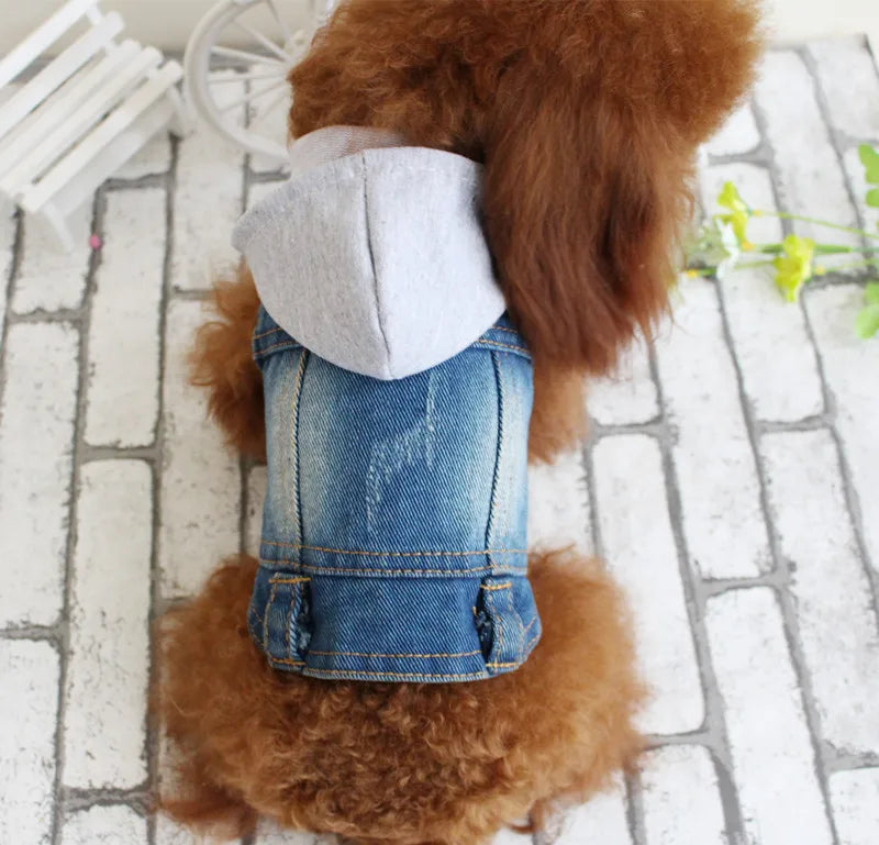 Pet Clothes Denim Dog Costume Summer Cowboy Vest Daisy Shirt Jeans Jacket Puppy Clothing for Chihuahua Yorkies