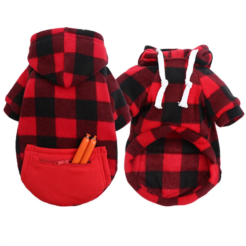 Dog Winter Coat Pet Jacket Plaid Reversible Vest Cold Weather Dog Clothes Pet Apparel for Small Medium Large Dogs