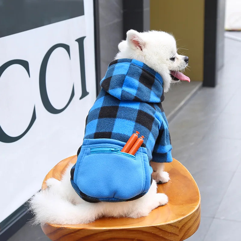 Dog Winter Coat Pet Jacket Plaid Reversible Vest Cold Weather Dog Clothes Pet Apparel for Small Medium Large Dogs