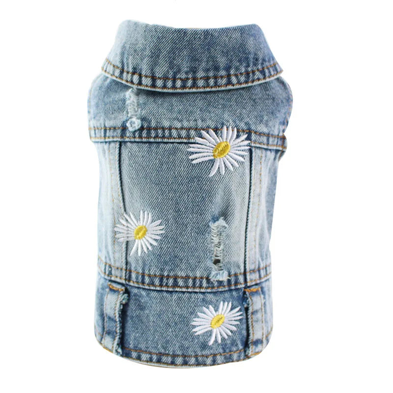 XS-2XL Denim Dog Clothes Cowboy Pet Dog Coat Puppy Clothing For Small Dogs Jeans Jacket Dog Vest Coat Puppy Outfits Cat Clothes