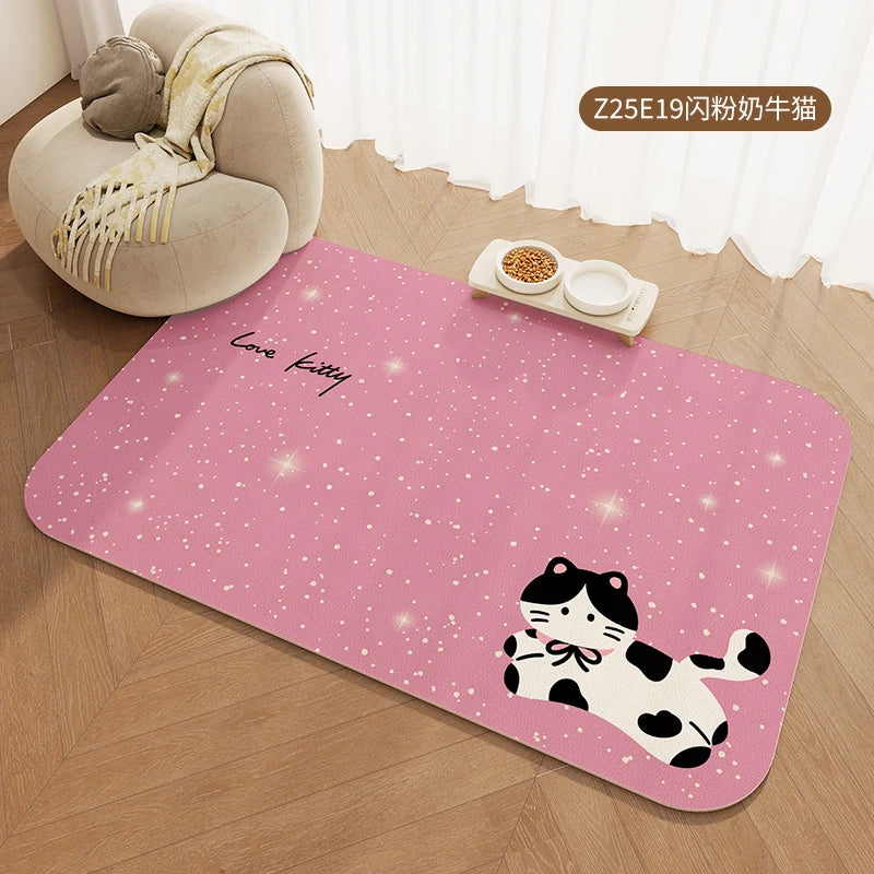 VIKAMA Pet Floor Mat Waterproof Urine-Proof Leaved-In Dog Mat Pvc Dog Cage Enclosure Mat Cat Litter Non-Slip Place Mat For Cat