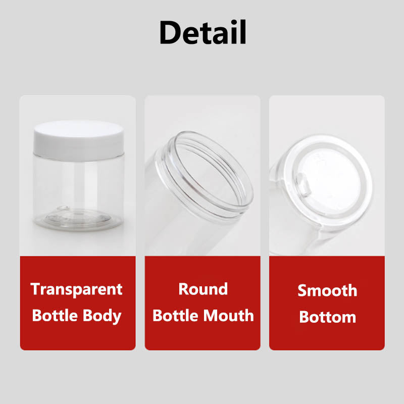 30Pcs 80-200ml Plastic Clear Jars With Screw Lid PET Round Eye Cream Containers Refillable Makeup Bottles Travel Accessories