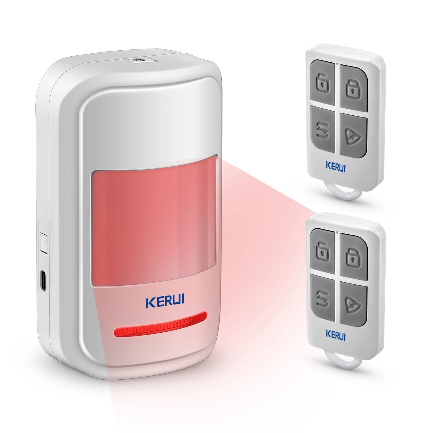 KERUI 433MHz Infrared Motion Sensor Detector Alarm/Doorbell Two Modes Wireless PIR Motion Alarm with Remote SOS for Home Elders