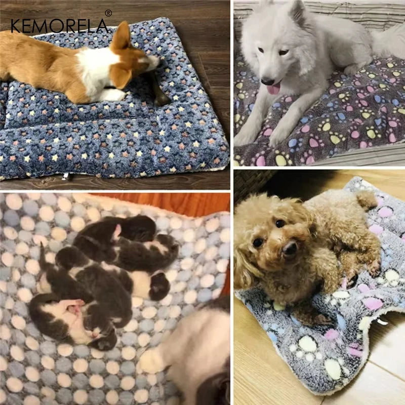 KEMORELA Flannel Pet Sleeping Mat Dog Bed Cat Litter Puppy Bed Dog SofaMattress Cushion for Small Large Dog Blanket Pet Supplies