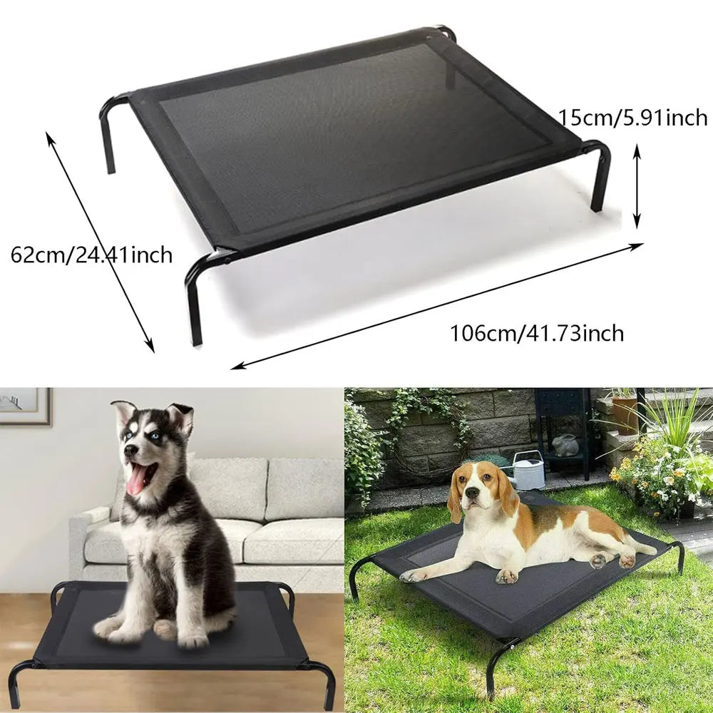BRIEFNESS Waterproof Elevated Dog Bed with Non-Slip Feet, Breathable Mesh Washable Indoor/Outdoor Pet Sofa Bed for Camping Cats