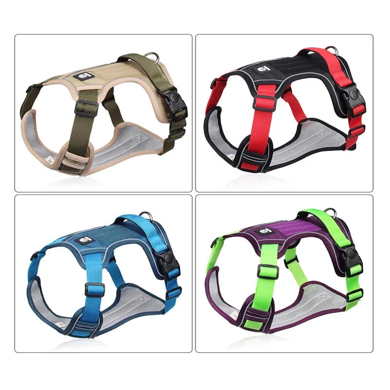 Dog Harness Reflective Midium Large Dogs Tactical Vest Big 1680D Waterproof Oxford Cloth Dog Harnesses Pet Accessoires Supplies