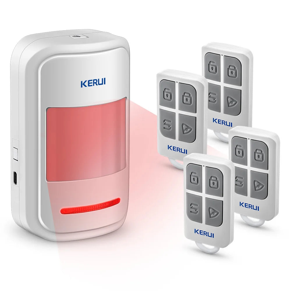 KERUI 433MHz Infrared Motion Sensor Detector Alarm/Doorbell Two Modes Wireless PIR Motion Alarm with Remote SOS for Home Elders
