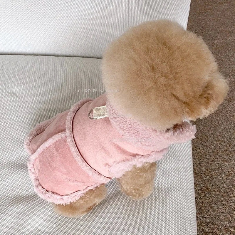 강아지옷 Dog Vests Winter Plush Warm Pet Dog Clothes For Small Medium Dogs Jackets Puppy Clothing Yorkshire Terrier ropa para perros