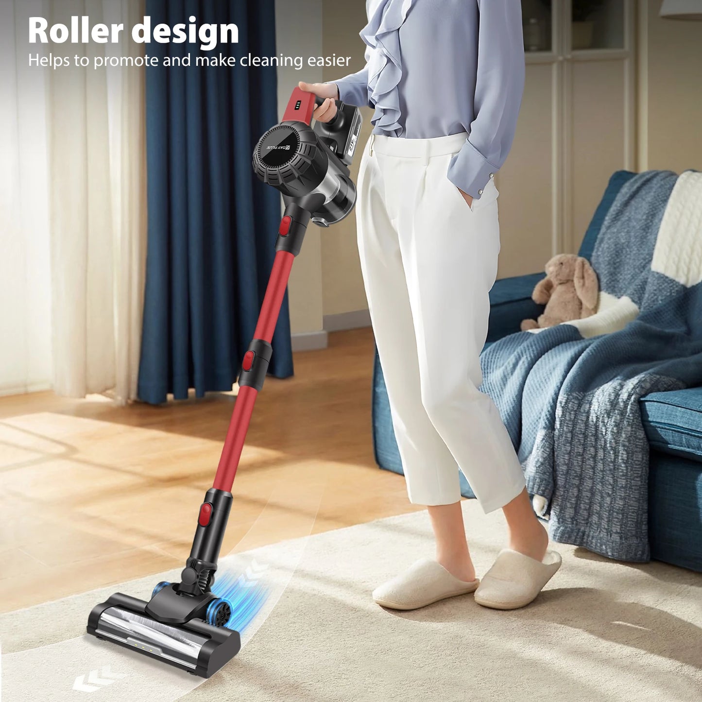 Cordless Vacuum Cleaner Poweful Vaccum Cleaner with 3000mAh Rechargeable Battery, 15KPA Powerful Pet Vacuum Cleaner