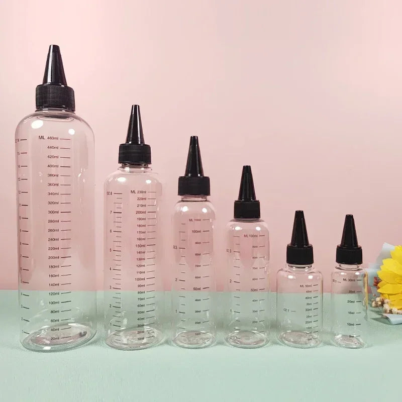 5Pcs 30/60/100/120/250/500ml PET Plastic Ink Bottles Empty Dropper Bottles With Screw-On Lids Squeezable Liquid Oil Container