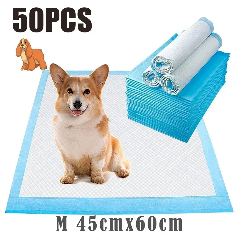 100PCS Thickened Absorbent Dog Puppy Training Pads Pet Disposable Diapers Cat Dog Pee Pads Leak-Proof Pet Urine Mat Quick Dry