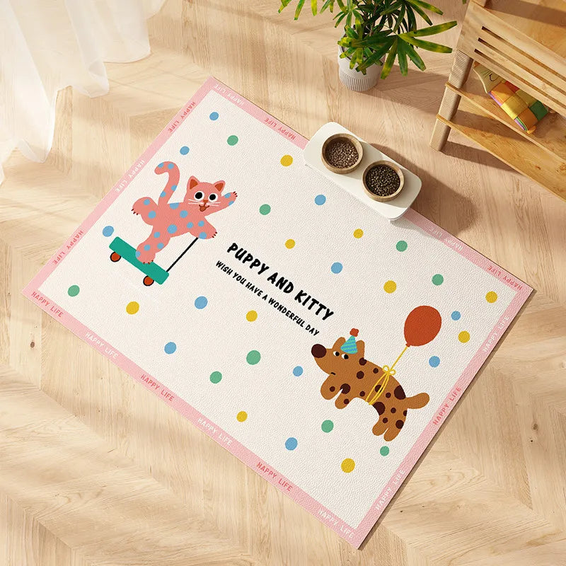 VIKAMA Pet Floor Mat Diatom Mud Waterproof Mat Dog House Dirt Resistant Easy Care Mat Pet Feeding Splash Proof Leak Proof Mat