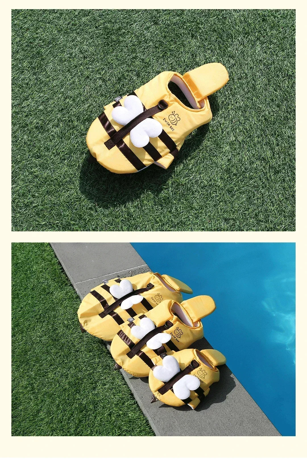 2025 Summer Dog Swimsuit & Life Jacket - Cute Bee Swim Vest, Waterproof Pet Safety Harness for Pool/Beach, Puppy Swimwear