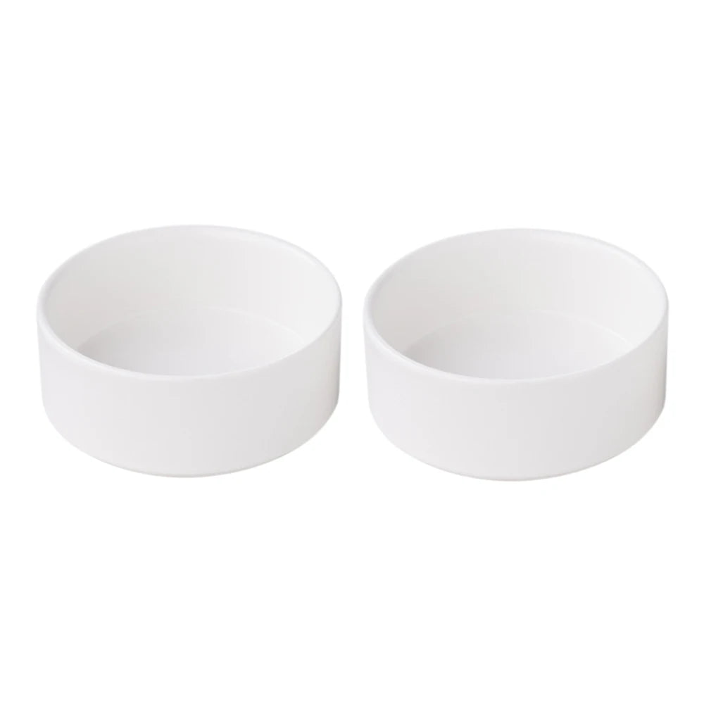 Voltsify Bamboo Double Ceramic Bowls Pet feeder with Wooden Stand