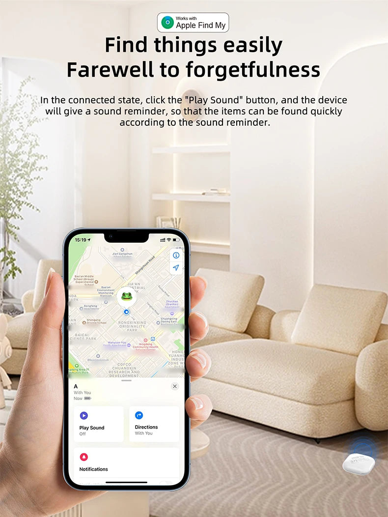 Mini Pets Tracker With Find My for Apple Smart Locator Cat Anti Lost GPS Track Finder Dog Bluetoot Tag Child Bag Wallet Key