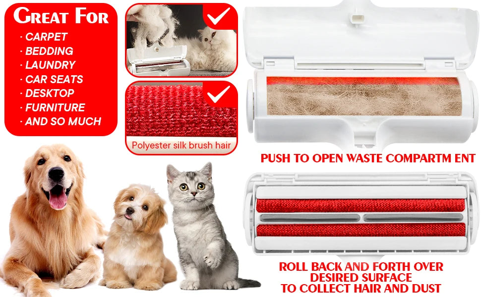 2025 update Pet Hair Remover, Washable Lint Roller for Pet Hair on Furniture Sofa Clothes ,Reuse Remove Portable Removal Tool