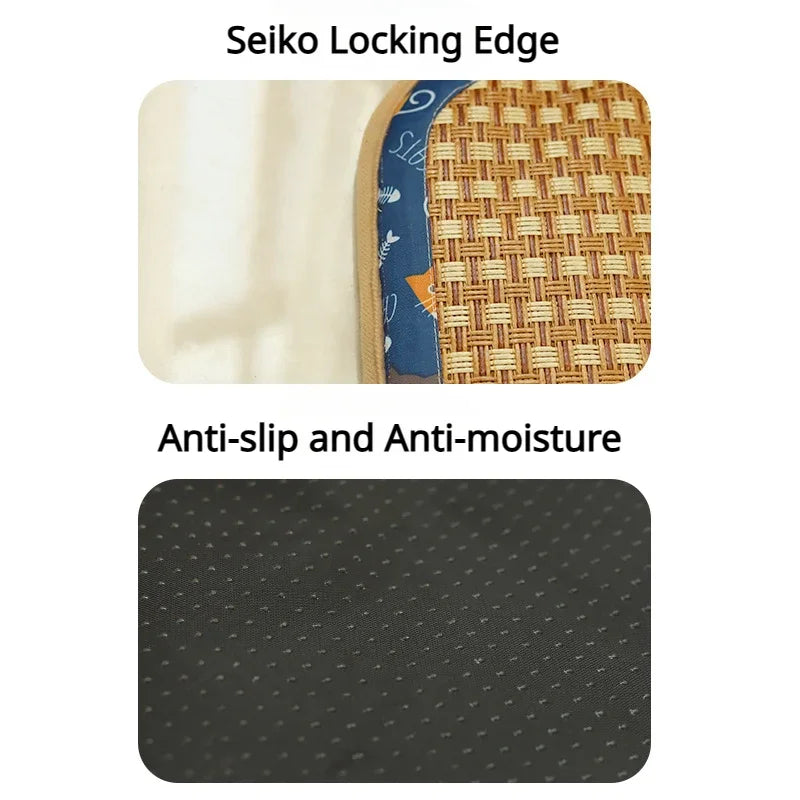 Cat Litter Cooler Summer Cooling Litter Mat Bite Resistant Waterproof Summer Rattan Mat Dog Mat Sofa Square Pet Sleeping Bed