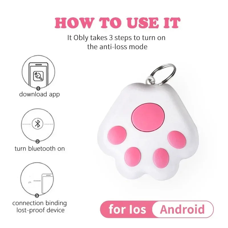 Mini Pet Anti-lost Smart GPS Tracker Key Kids Bag Finder Dog Cat Pet for IOS/ Android Locator Bluetooth Tracker Device Reminder