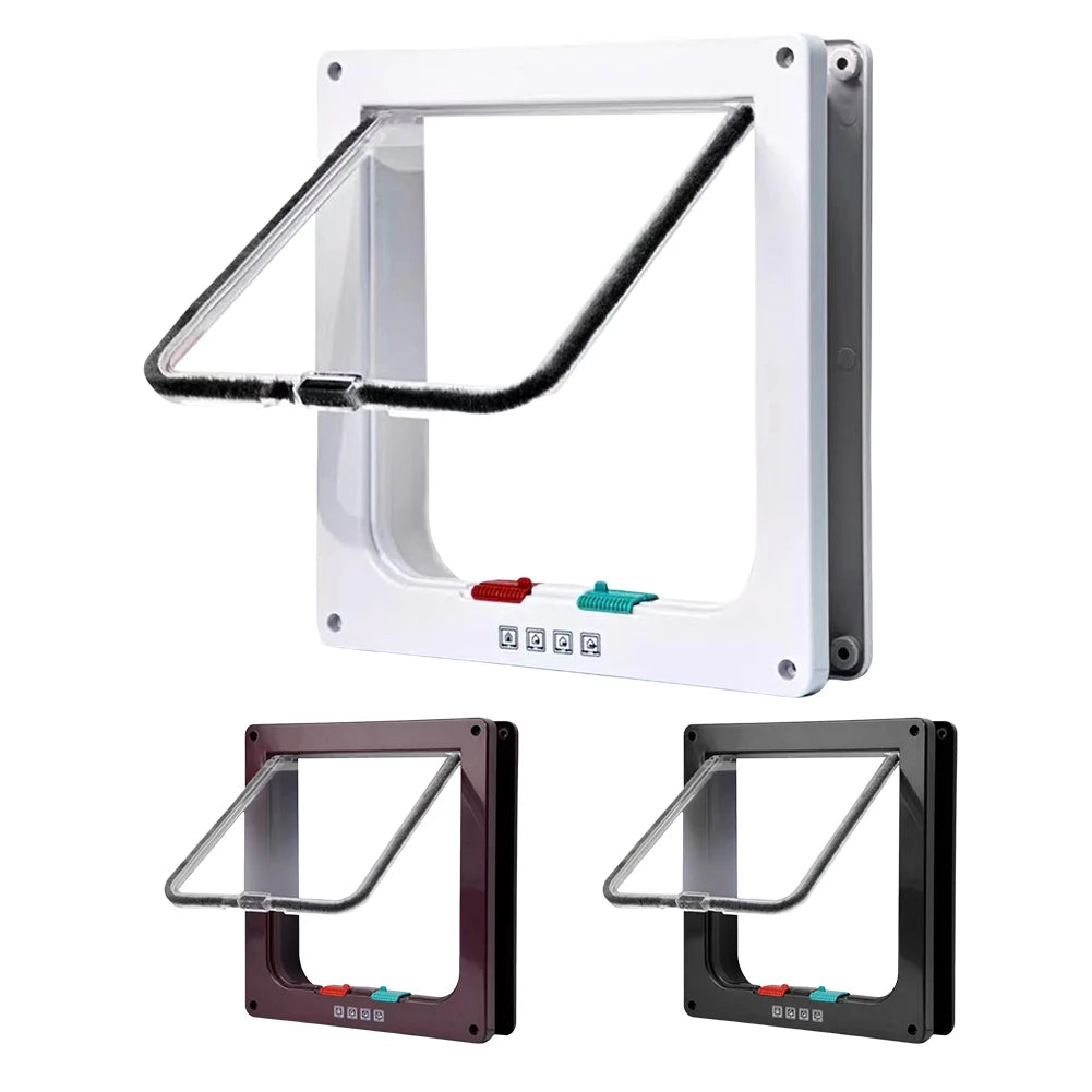 Dog Cat Kitten Flap Puppy Kitten Safety In&out Pet Door with 4 Way Security Lock Door Pet Doors Sliding Door Safety Pet Door