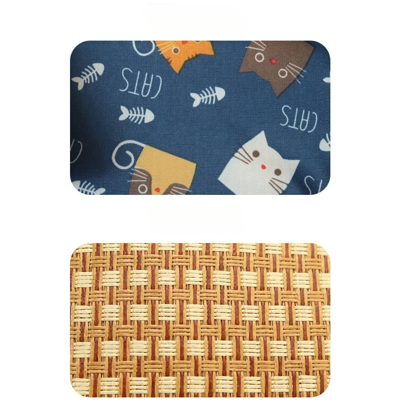 Cat Litter Cooler Summer Cooling Litter Mat Bite Resistant Waterproof Summer Rattan Mat Dog Mat Sofa Square Pet Sleeping Bed