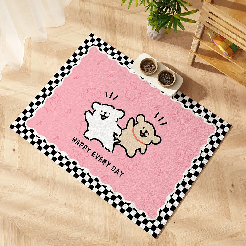 VIKAMA Pet Floor Mat Pvc Waterproof Mat For Dog House Dirt Resistant Easy To Care Mat Pet Feeding Splash Proof Leak Proof Mat