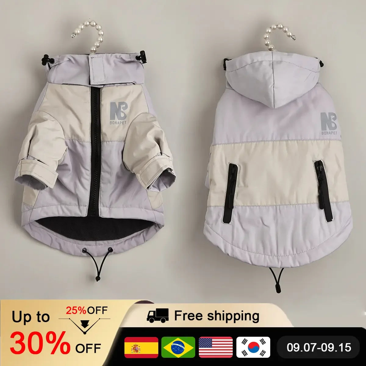 Waterproof Big Dog Clothes Winter Warm Pet Raincoat For Medium Large Dog Fashion Cool Dog Jacket French Bulldog Chihuahua Outfit