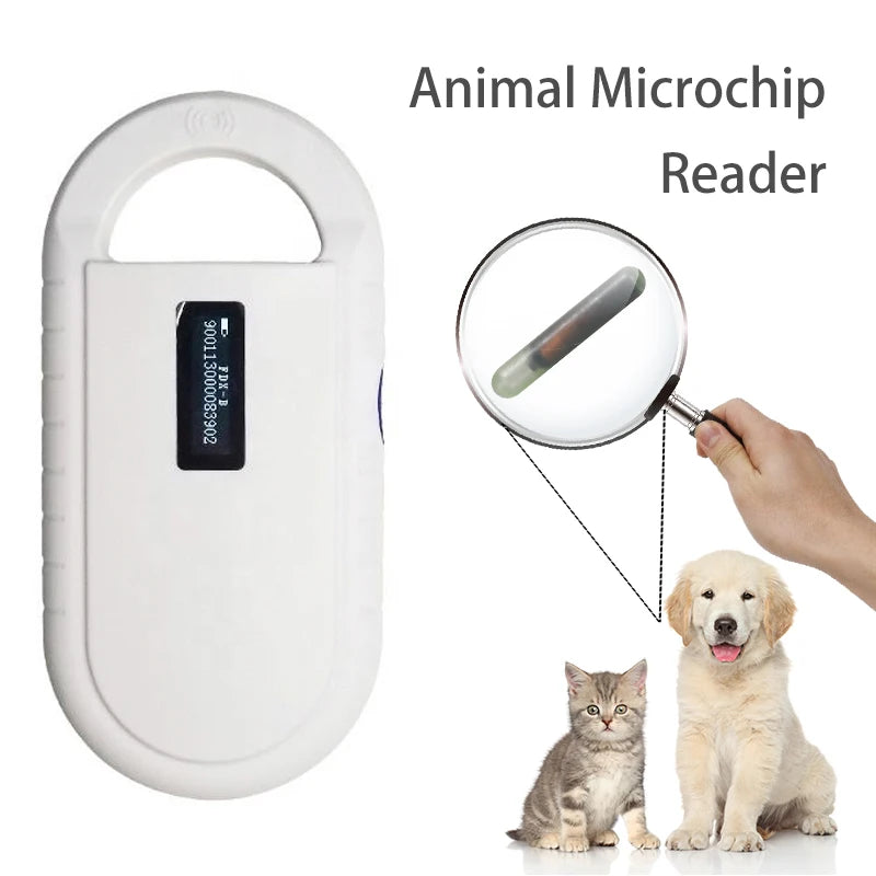 Pet Microchip Scanner Handheld Animal Chip Reader Portable RFID Reader Supports for ISO 11784/11785 FDX-B and ID64 EMID