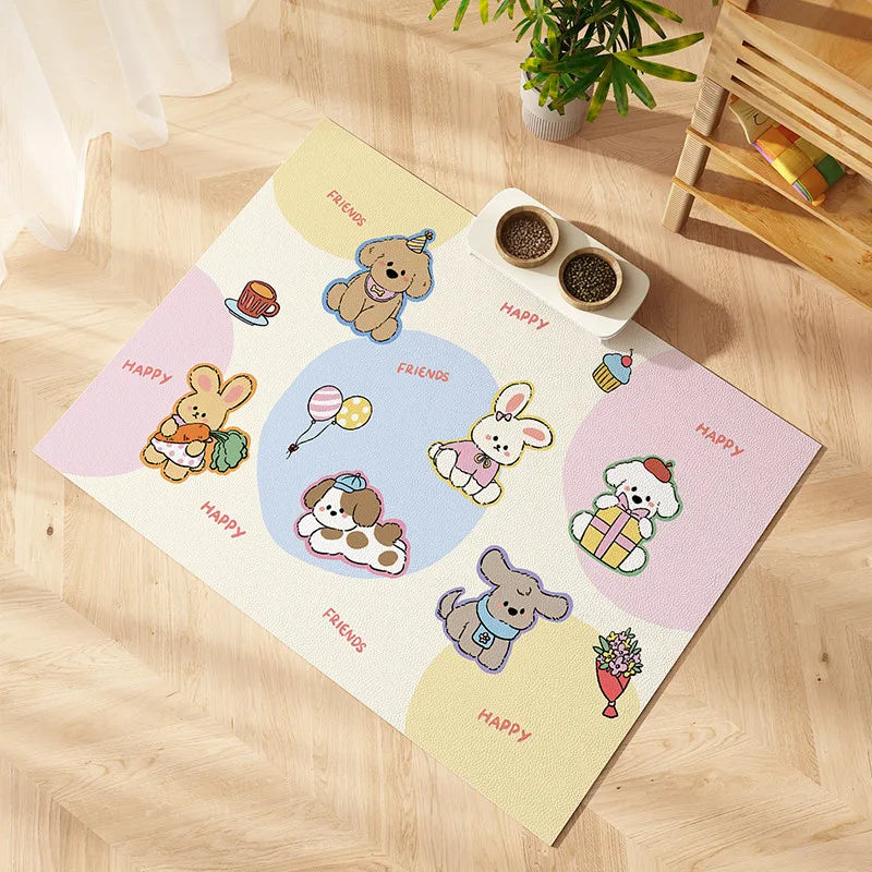 VIKAMA Pet Floor Mat Diatom Mud Waterproof Mat Dog House Dirt Resistant Easy Care Mat Pet Feeding Splash Proof Leak Proof Mat