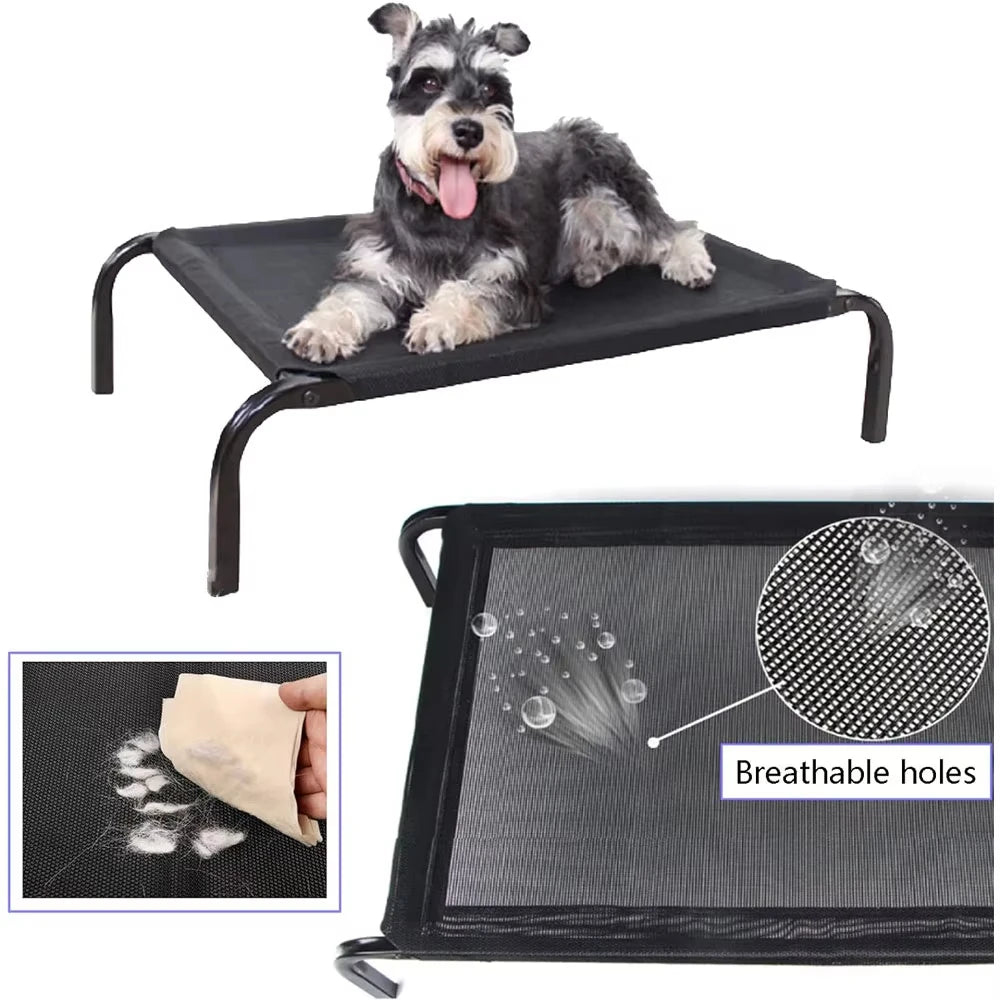 BRIEFNESS Waterproof Elevated Dog Bed with Non-Slip Feet, Breathable Mesh Washable Indoor/Outdoor Pet Sofa Bed for Camping Cats