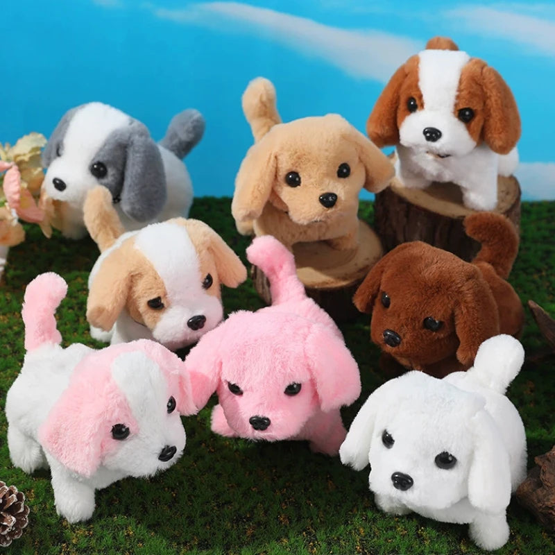 Children's Plush Toy Dog Puppy Rabbit Electronic Pet Small Golden Retriever St. Bernard Bark Walk Nod Christmas Gift 3+