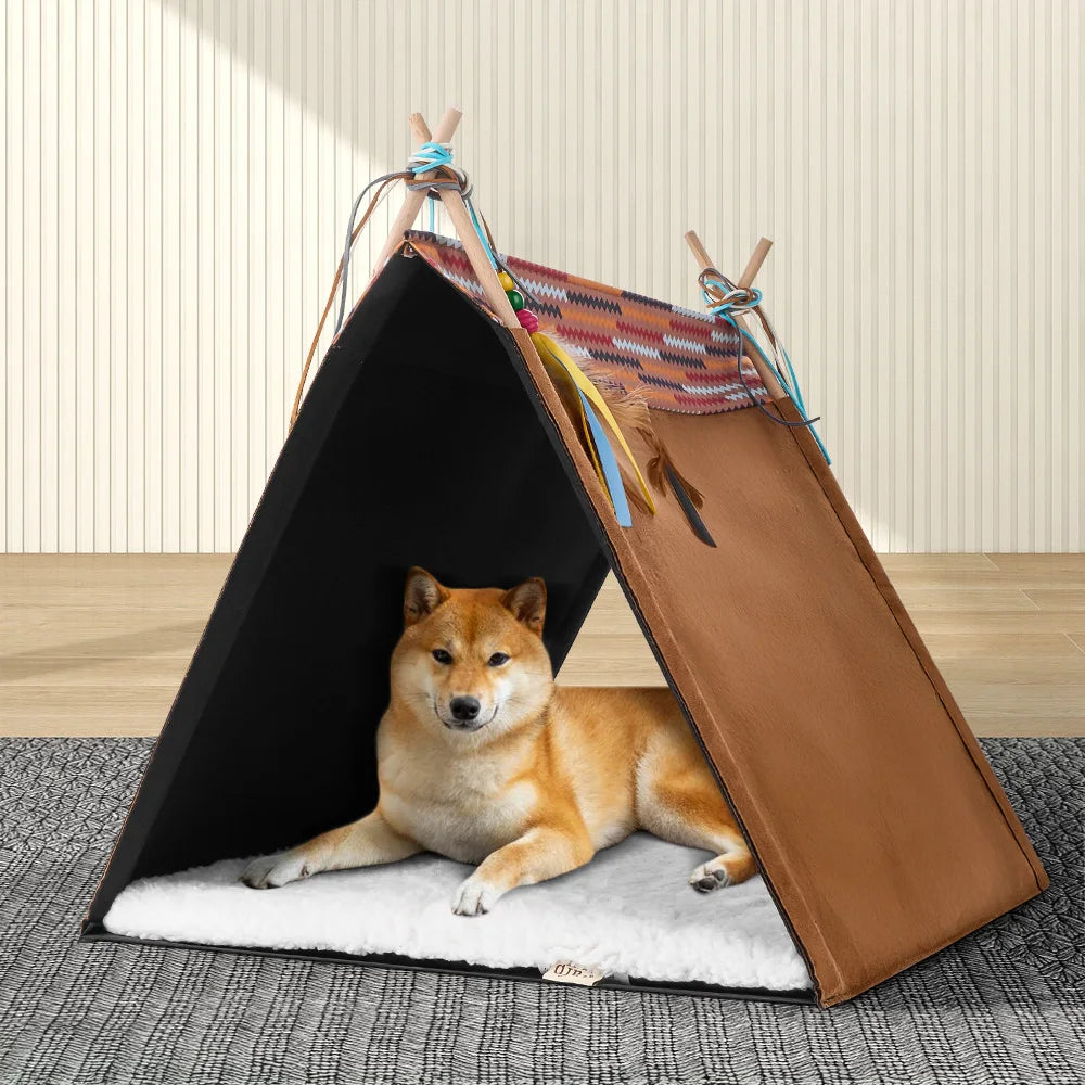 Tieker Pet Tent Cat Bed Dog House with Removable Mat Easy to Wash, Portable Dog Bed Pet Tent