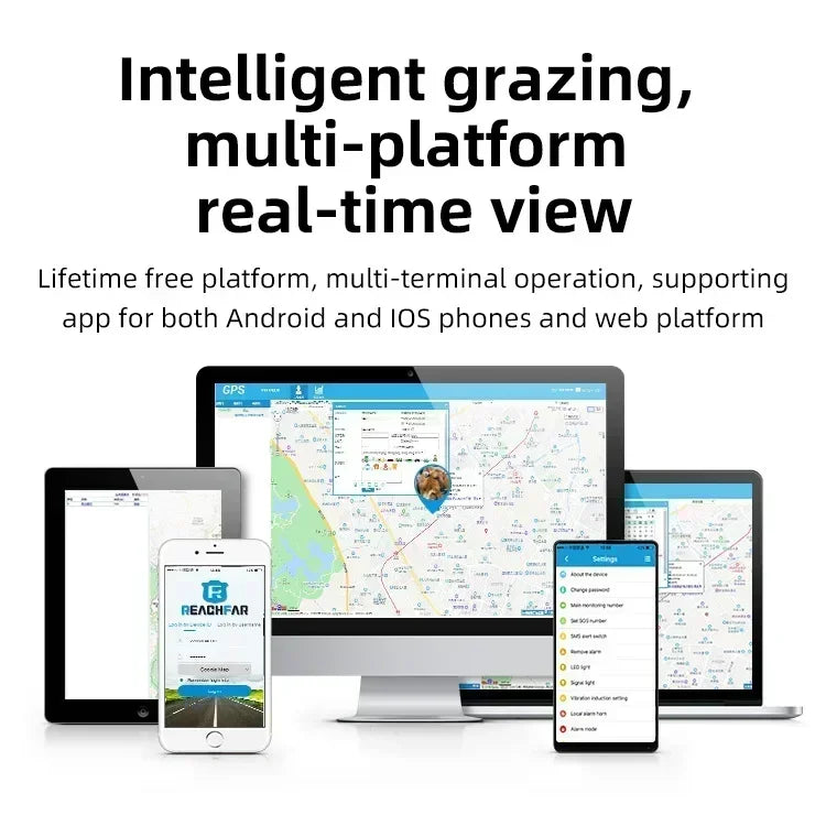 Solar Powered 4G Smart Cattle Tracker, GPS Locator Find Animals WIFI Cow Sheep Horse Camel Pets Tracking Device for Cow Tracking