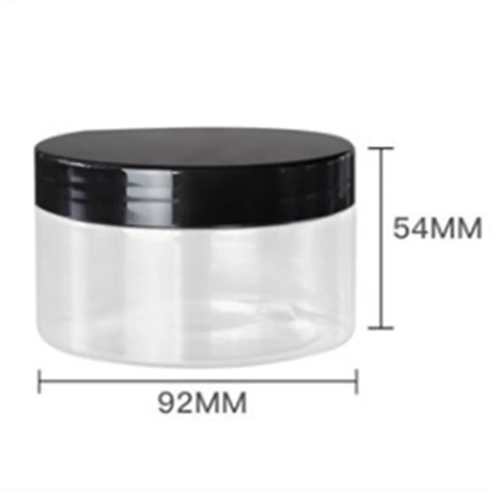 150/200ml/250/300/500g clear/amber plastic round pet jar container with aluminum /plastic cap lid for Cosmetic,food, Packaging,