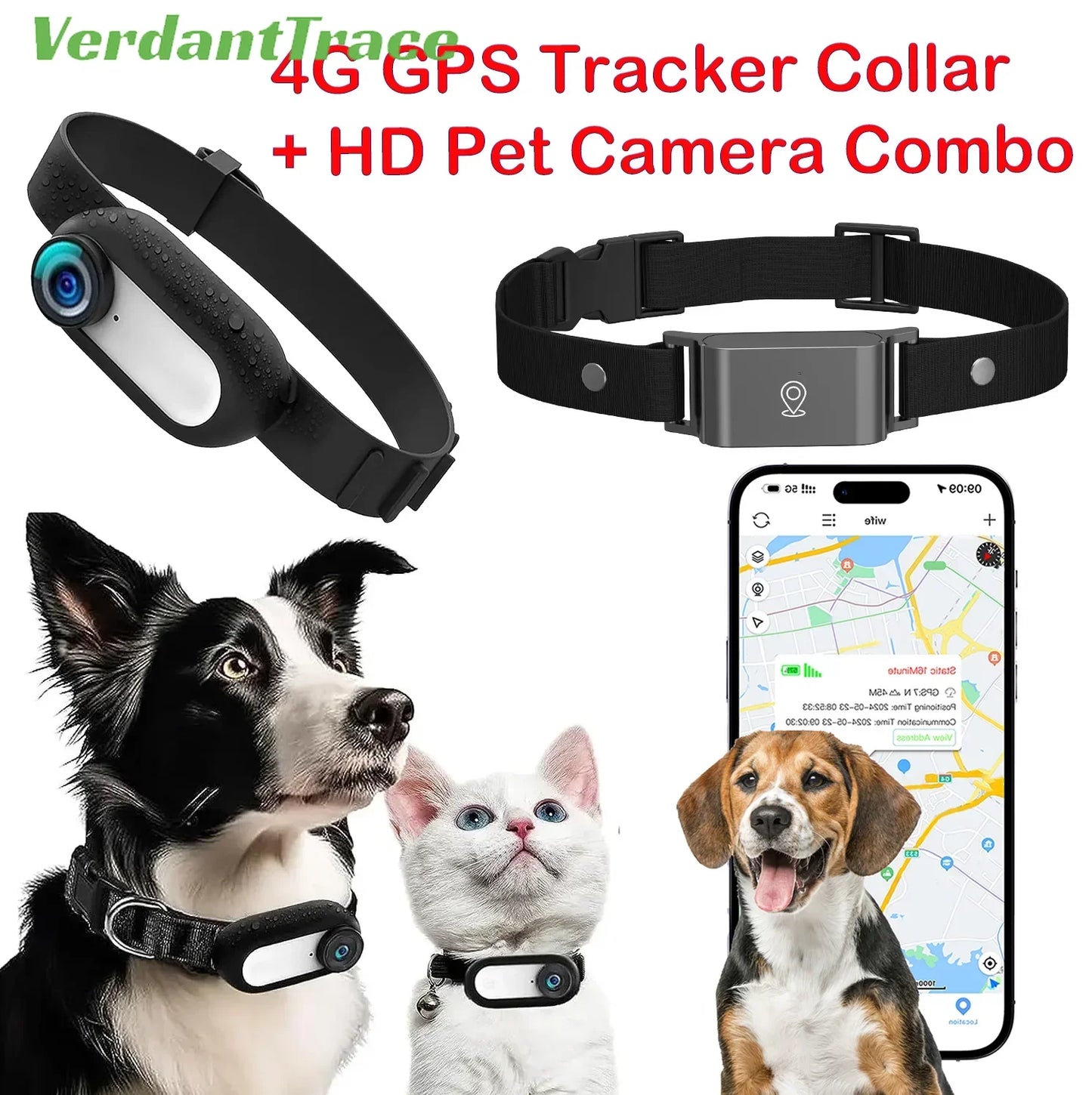 Waterproof 4G GPS Pet Tracker Mini Body Camera for Dog Cat Outdoor Adventures Smart Collar Tracking Video Recording VerdantTrace