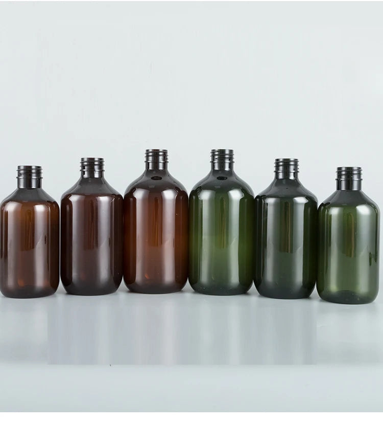 10/20/50pcs 100ml 150ml 200ml Green Plastic Bottle With Aluminum Lid 300ml 400ml 500ml Boston Brown PET Bottle Container XD32101
