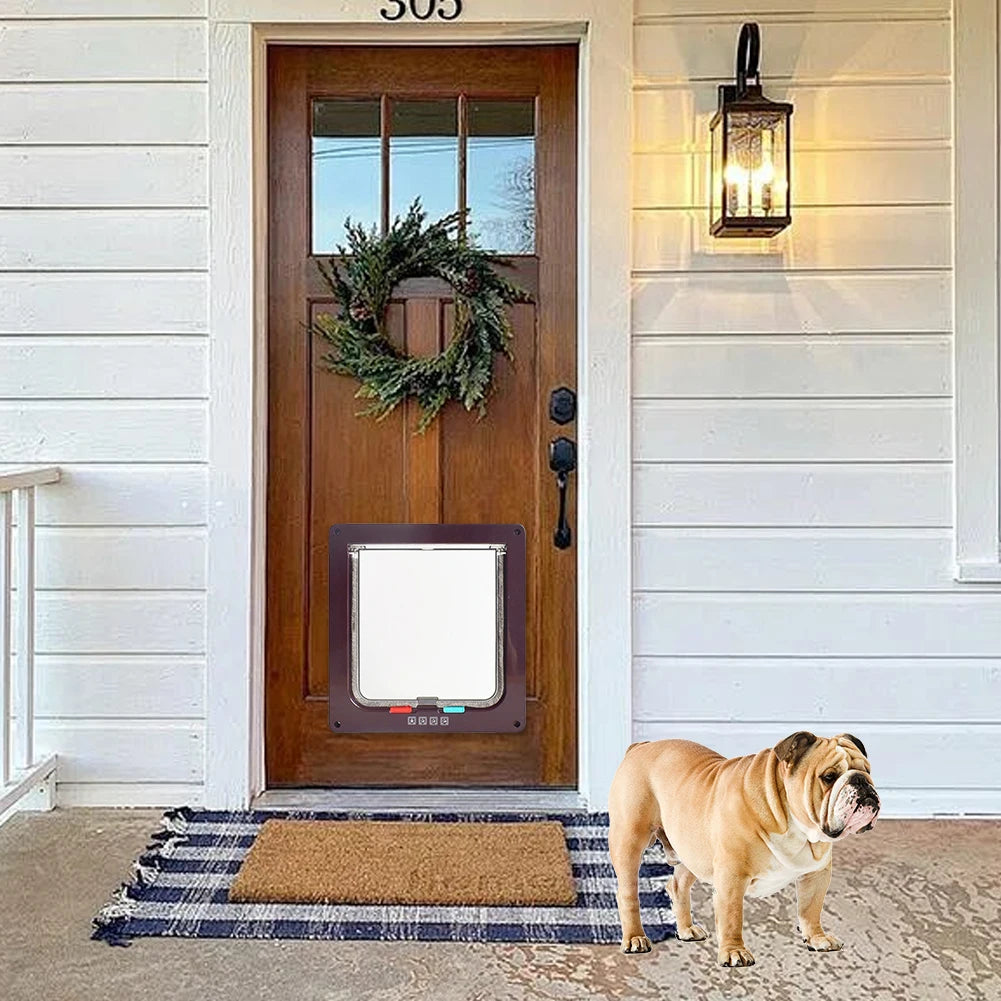 Dog Cat Kitten Flap Puppy Kitten Safety In&out Pet Door with 4 Way Security Lock Door Pet Doors Sliding Door Safety Pet Door