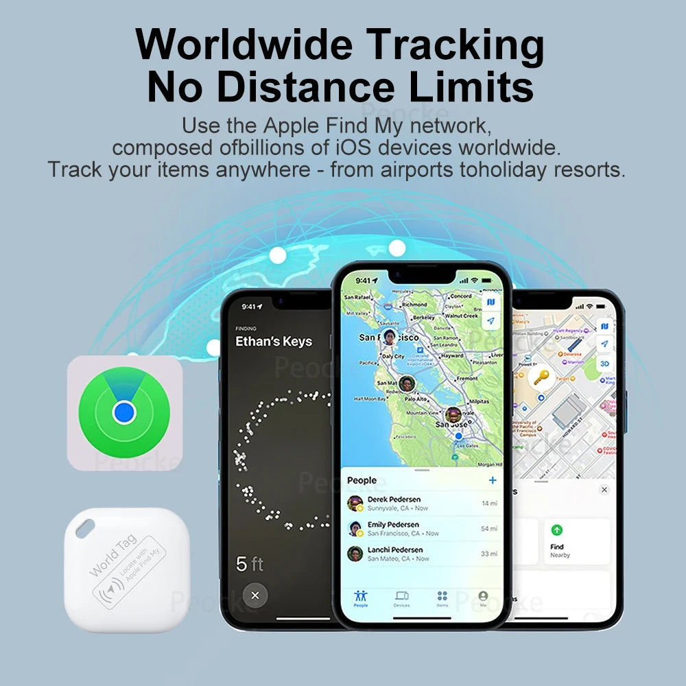 Mini Pets Tracker With Find My for Apple Smart Locator Cat Anti Lost GPS Track Finder Dog Bluetoot Tag Child Bag Wallet Key