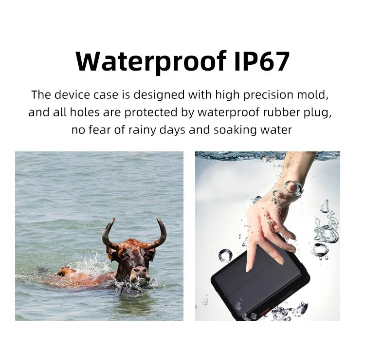 Solar Powered 4G Smart Cattle Tracker, GPS Locator Find Animals WIFI Cow Sheep Horse Camel Pets Tracking Device for Cow Tracking