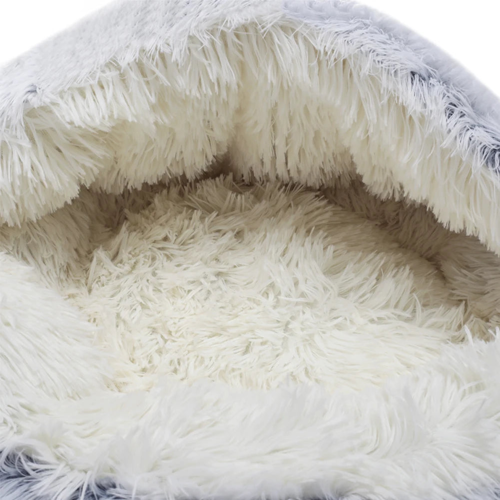 Tieker Plush Pet Bed Round Cat and Dog Soft Bed Pet Mattress Sleeping Hole Universal Suitable for All Seasons Small Cats and Dog