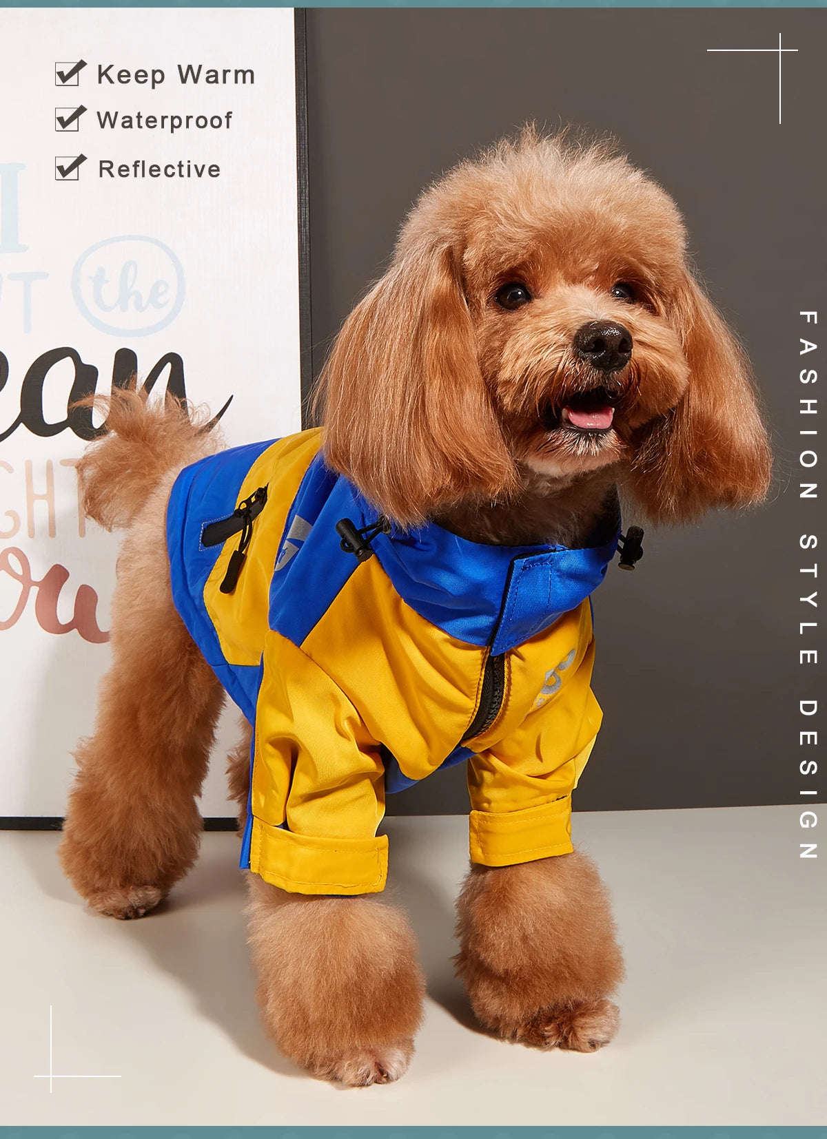 Waterproof Big Dog Clothes Winter Warm Pet Raincoat For Medium Large Dog Fashion Cool Dog Jacket French Bulldog Chihuahua Outfit