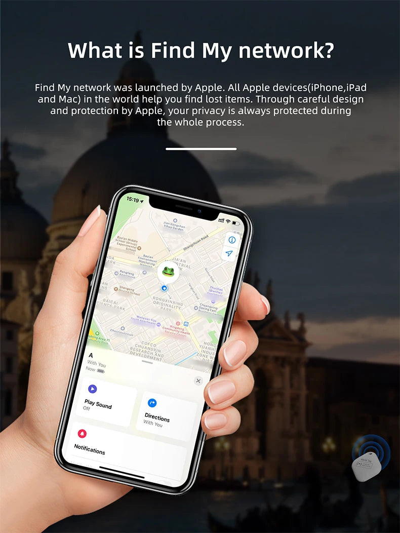 Mini Pets Tracker With Find My for Apple Smart Locator Cat Anti Lost GPS Track Finder Dog Bluetoot Tag Child Bag Wallet Key